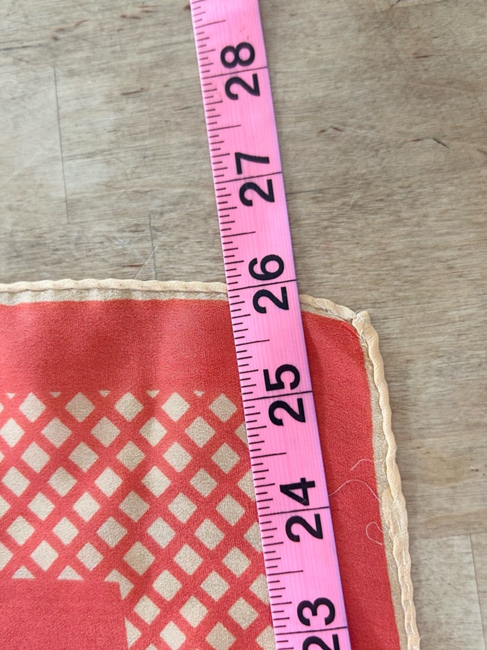 Vintage Unna Black and Orange Patterned Silk Blend Scarf *flawed* - Picture 8 of 8